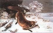 Courbet, Gustave The Fox in the Snow oil painting artist